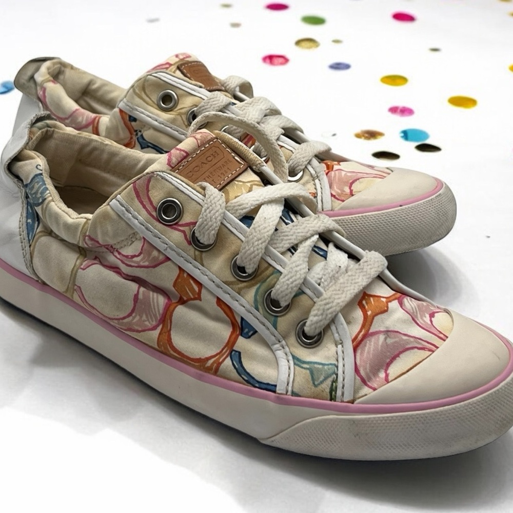 Coach Barrett Pastel Casual Logo Print Shoes/Sneakers, Women’s Size 7, Worn 1X